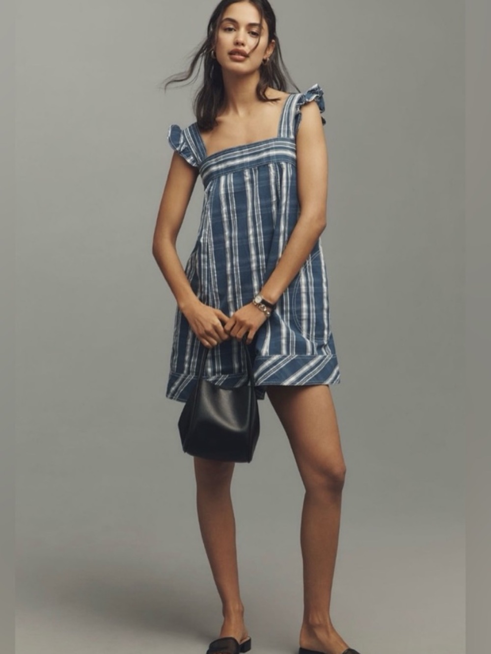 NWT Anthropologie Plaid Babydoll Mini Dress - XXS